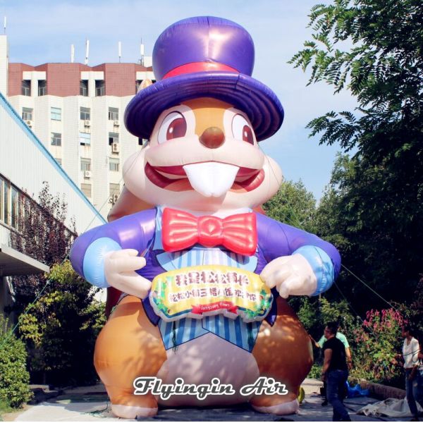 Inflatable Advertising Show Cartoon, inflatable squirrel with Logo for Outdoor