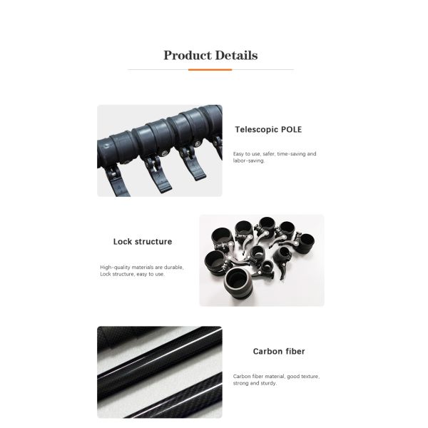 Lightweight Design Versatility 100% 3K Carbon Fiber Telescopic Cleaning Tubes