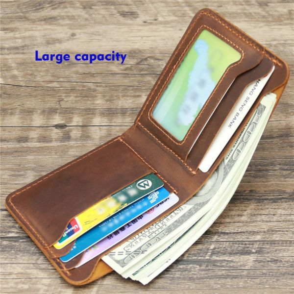 Creative Design Men's Genuine Leather Wallet with Multiple Card Slots and RFID Blocking