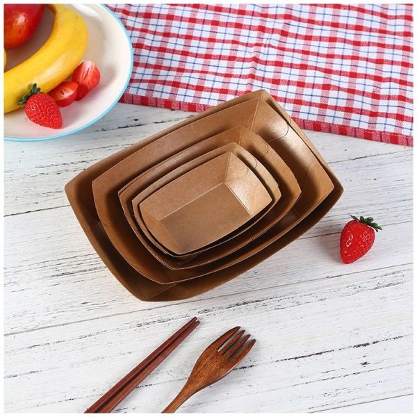 Custom Biodegradable Paper Food Boat Heavy Duty