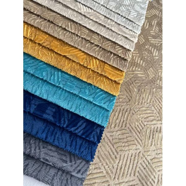 Breathable Knitted Velvet Sofa Fabric Colorful For Decoration Sofa Fabric Factory