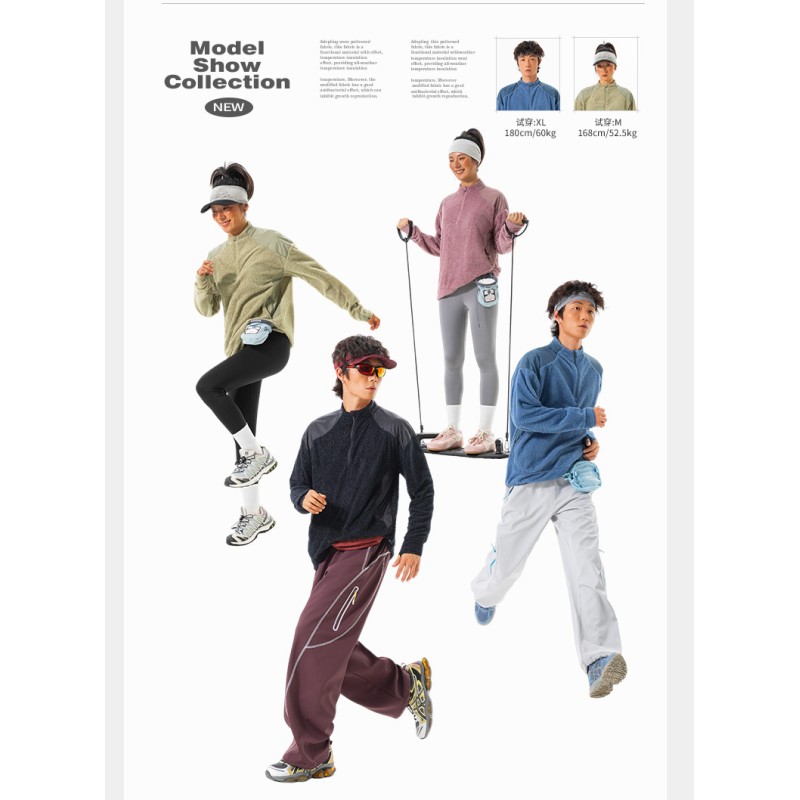 Custom OEM ODM Stand Collar Air Breath Thermal Fleece Pullover, Constant Temperature Warm Color Block Outdoor Hiking Top, Custom Logo & Fabric