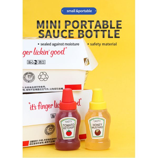 Mini condiments squeeze bottle tomato sauce bottles Sauce container with spiral cover