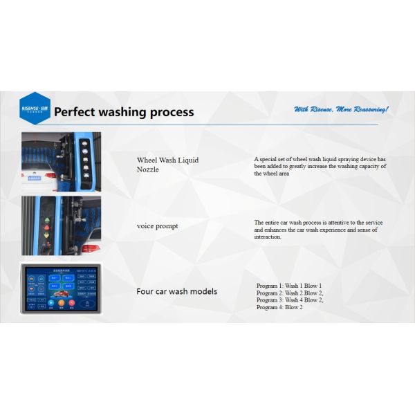 Risense Professional Manufacturer Car Wash Machine with Water tank Automatic with Wheel Brush