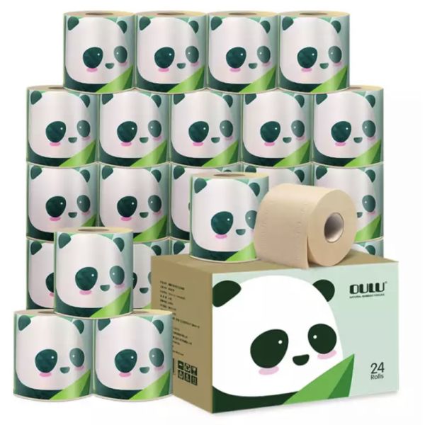 Cleancare Skin-Friendly Multifunctional Panda Toilet Paper Roll Plain Embossing Gift Idea