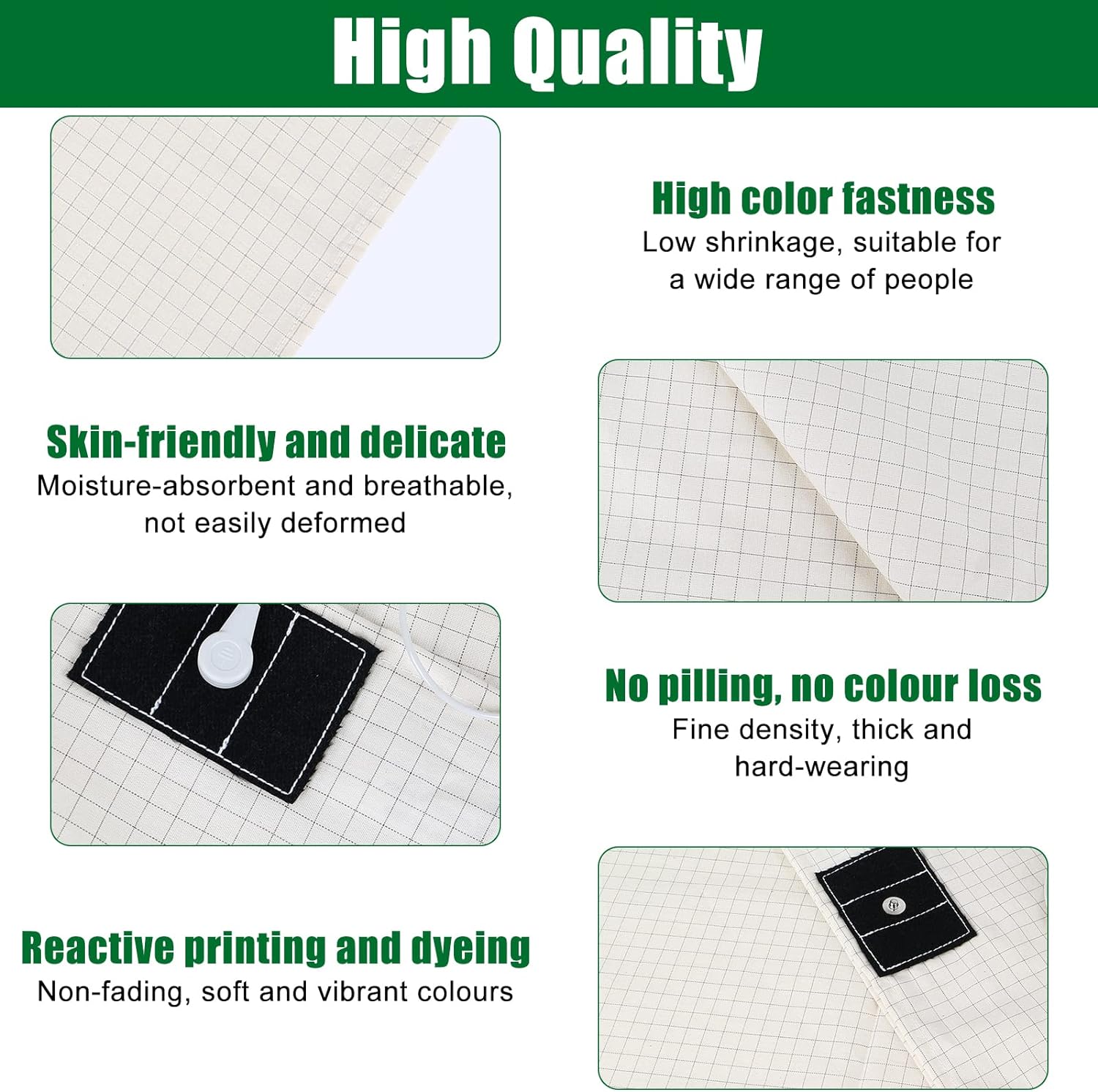 Conductive Earthing Bed Sheet Organic Cotton Ground Esd Conductive Grounding Bed Sheets With EMF Grounding 15FT Cord Protect