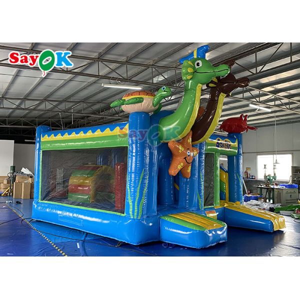 1000D Inflatable Bouncer Air Water Slide Jumping Bouncy Castle Ocean Theme Bounce House Combo With Pool