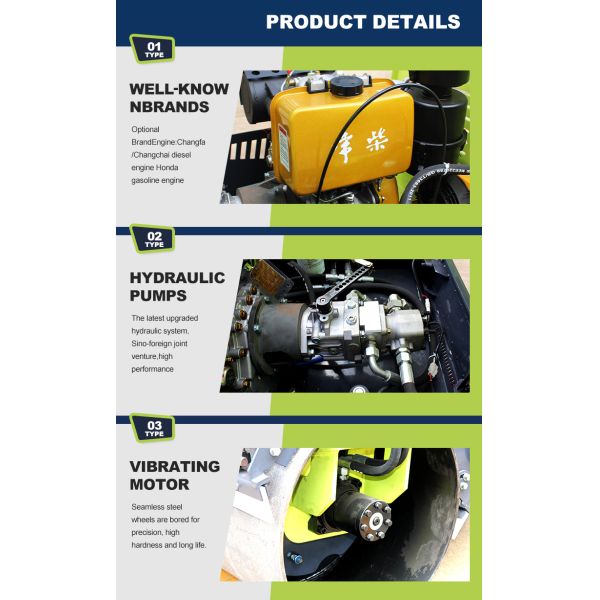 Small Vibratory Road Roller with Hydraulic Features Mini Road Roller Compactors Machine