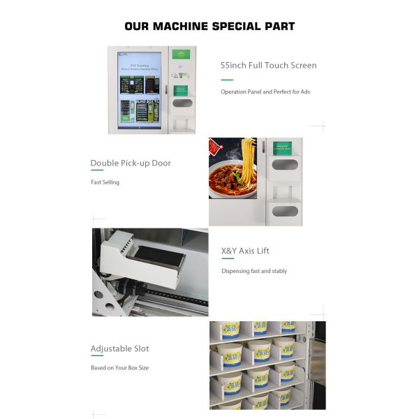 New Design Restaurant Two Microwave Ovens Instant Hot Food Ramen Tea Vending Machine for Sale