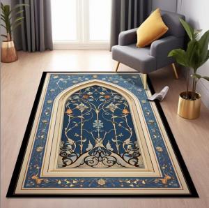 China Special Arabic Printed Worship Mat National Style Prayer Floor Carpet Rug Machinable on sale