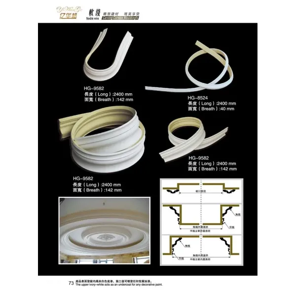High Density Polyurethane LED Light Cove Molding Indirect Lighting Crown Moulding