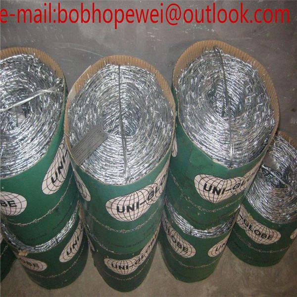 Quality 25kg coil security high quality barbed wire length per roll for military fence/high tensile barbed wire price per roll for sale