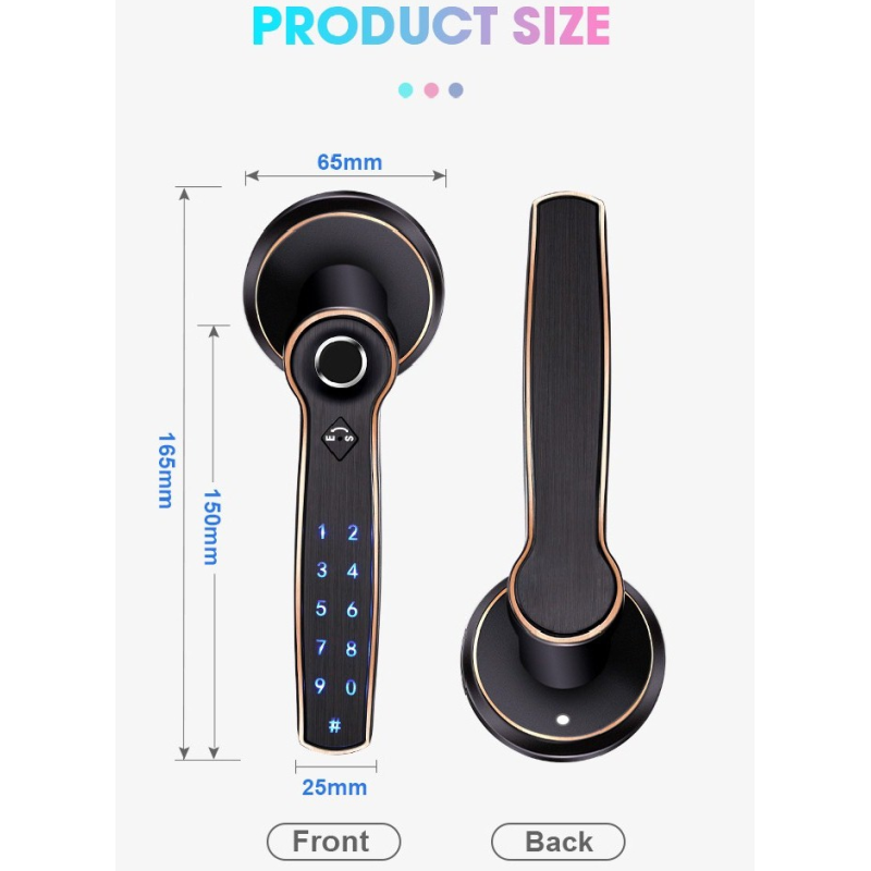 TTlock Fingerprint Bluetooth Smart Lock Keyless Zinc Alloy Handle
