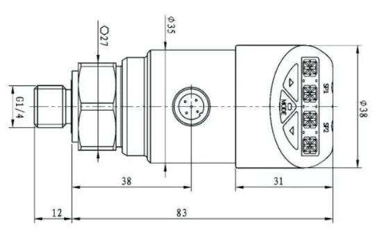 HT Sensor LED Pressure Switch G1/4 4-20mA Electrical Switch Pressure Transmitter