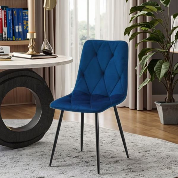Simple Design Modern Comfortable Velvet Chairs Backrest Casual Dining Table Chair Soft Cushion Upholstered Accent Chair