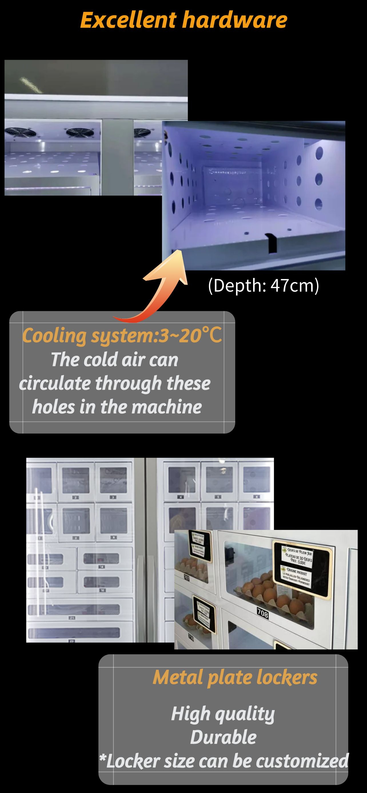 Unmanned Retail Store Cooling Locker Vending Machine To Sell Egg Fruit Meat