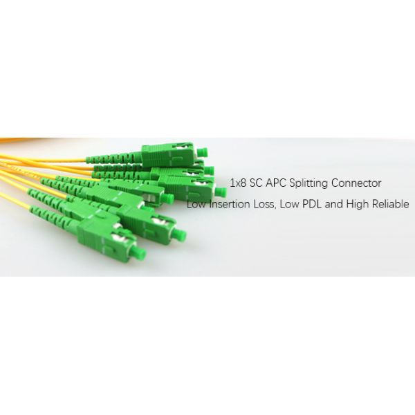 Optical Fiber Plc Splitter Splice / Pigtailed ABS Module 1x8 2.0mm SC / APC Singlemode Long Lifespan