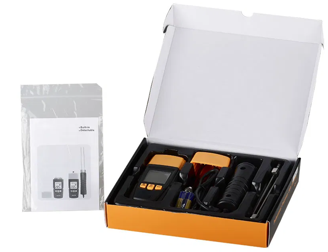 GM620 3 in 1 Digital Wood Moisture Meter with Long and Short Probe Adjustable for 4 Tree Species