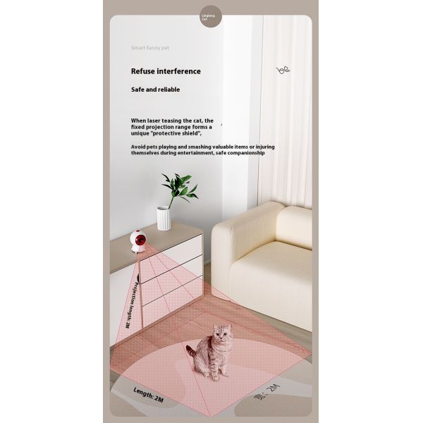 Smart Interactive Eco-Friendly Electric Teaser Cats Laser Toy Cute ABS Material Model Du-TC02 Mobile Phone APP Remote Control