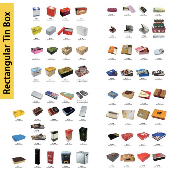 Wholesale Customized CMYK Printed Food Grade Rectangular Metal Tin Box Packaging Box for Cookies Chocolate Candy Sweets Gift