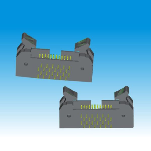 Ejector Right Angle Header Connector 1.27mm Pitch Four Row Signal Transmission