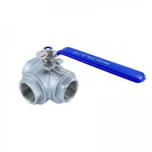China Normal Temperature Three-Way Ball Valve with Handle in 304T/304L Stainless Steel on sale
