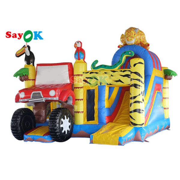 Kids Playground Zoo Forest Animal Inflatable Jumping Slide Bounce Castle Bouncy House