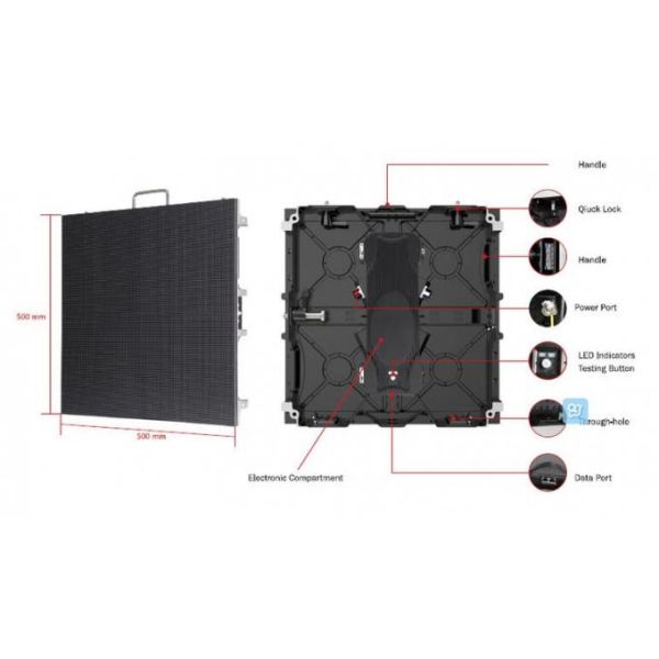 P3.91 P4.81 P5.2 500 X 500mm Outdoor Screen Hire High Definition