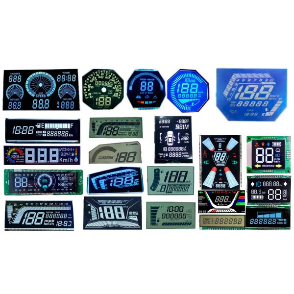 Customized size htn transflective positive segment speedometer yamaha lcd display screen panel for motor