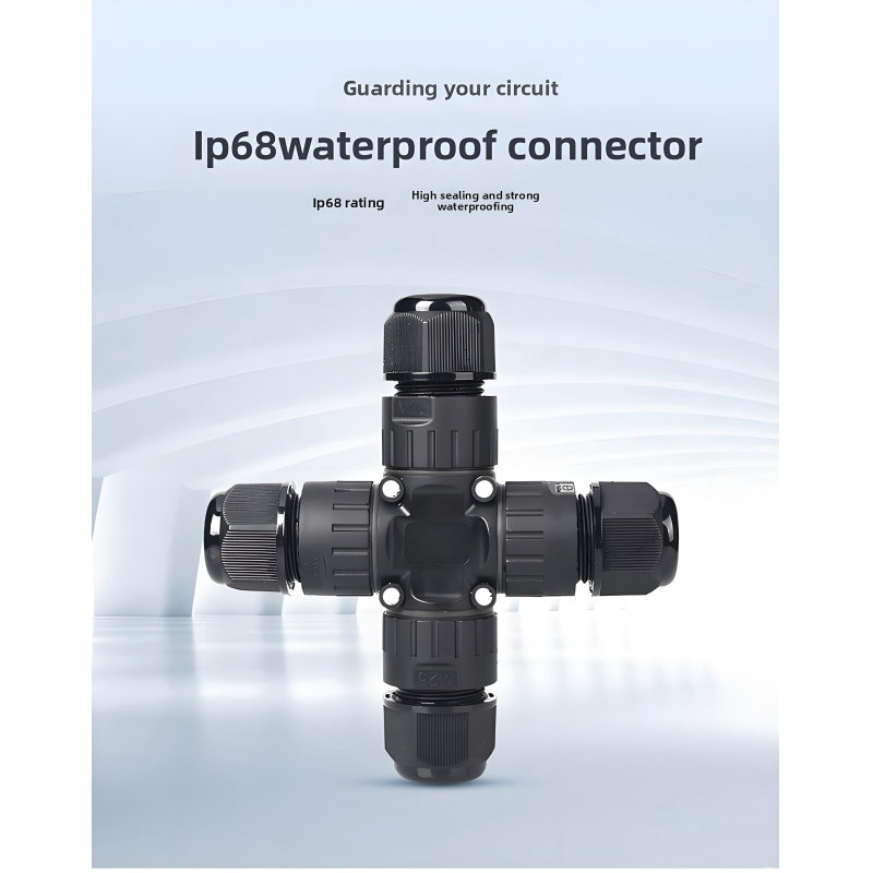 M25x1.5 3-Pin Screw Locking IP68 Waterproof Through-Type Connector