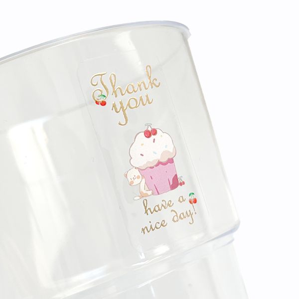 High Quality Personalized Transparent Waterproof Vinyl Adhesive Sticker Labels UV Printed for Beverages & Perfumes Cup Use