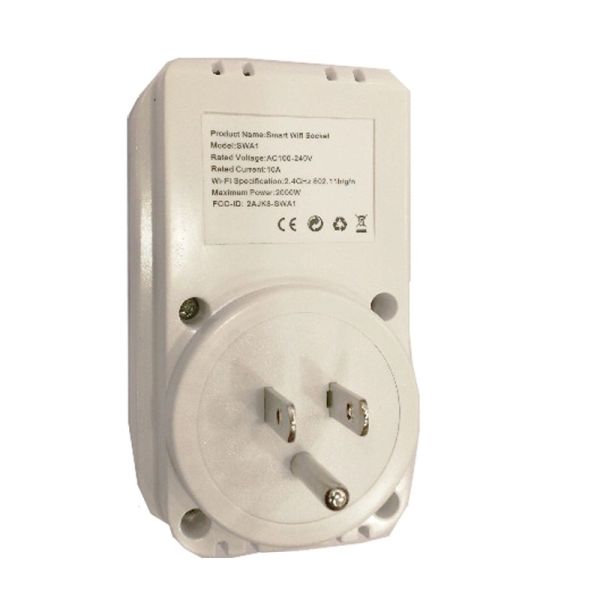 Home Automation System Wifi Smart Plug Socket Non - Grounding 10A Rated Current
