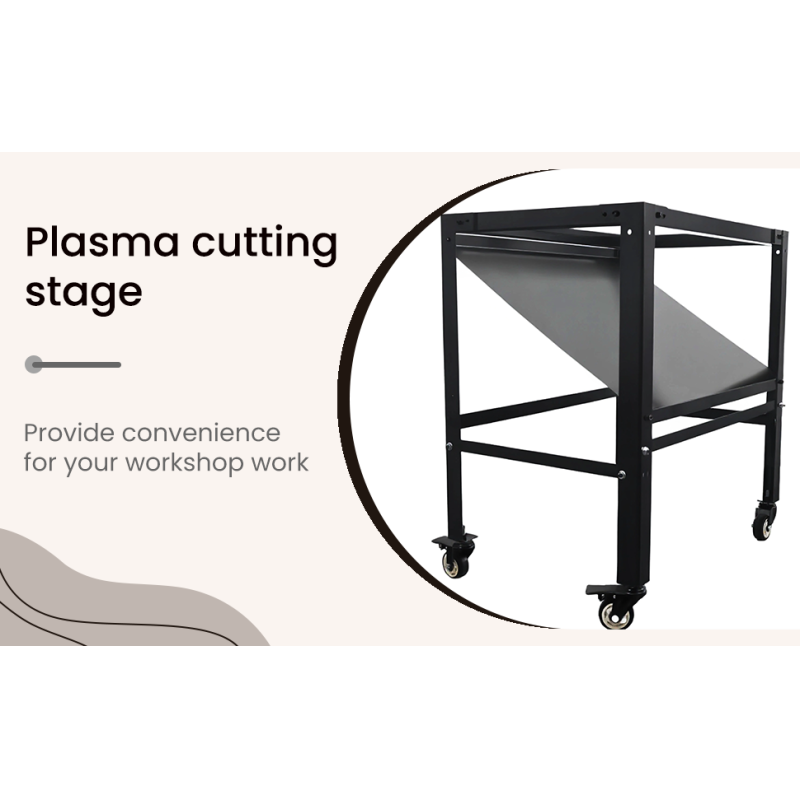 Mobile Plasma Cutting Table Lockable Wheels Removable Partition Spark Baffle Sturdy Fixed Steel Workbench