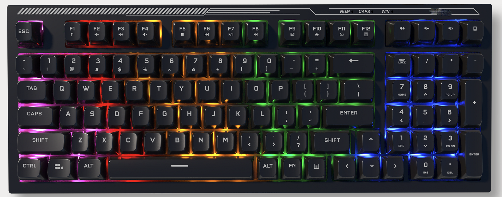 ETEK 98-Key USB-C Membrane Keyboard, ABS & Iron Plate, 392.7mm