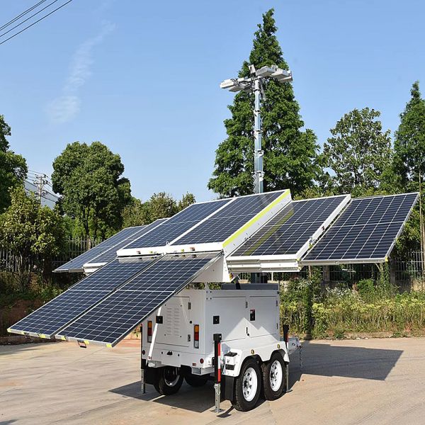 Eco Friendly Mobile Solar Light Tower 360 Degree Illumination Mining Operations Trailer Mounted Light Tower