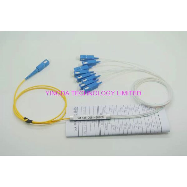 GPON 1 x 8 Fiber Optic Plc Splitter Blockless Splitter Module With 0.9mm Cable Smf-28e G657