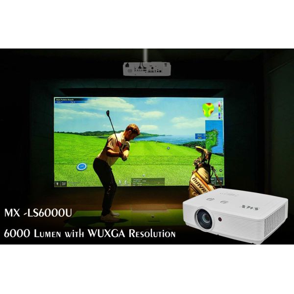 6000 Lumen 3LCD Multimedia Projector WUXGA 1920x1200 Golf Simulation Display
