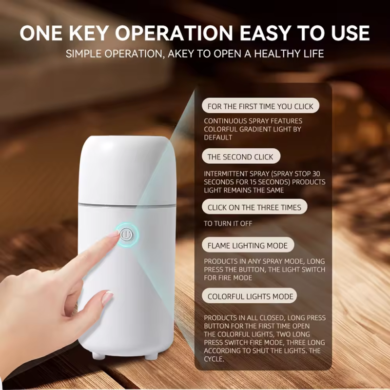 Mini Portable USB 100ml Household Aroma Diffuser Air Humidifier Mist Diffusor With Simulation Flame Night Light for Car