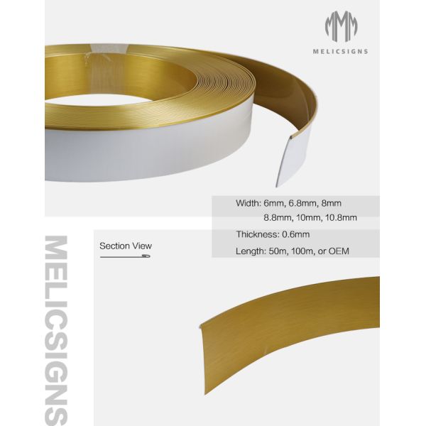 Frontlit 3D Shop Signs Brushed Aluminium Trim Cap For Decoration