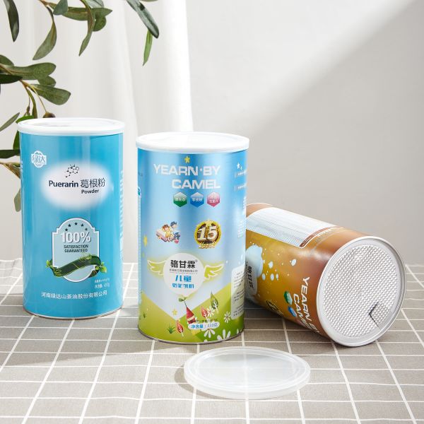 Leakproof Food Paper Cans Packaging Protein Powder Cardboard Canisters Customizable