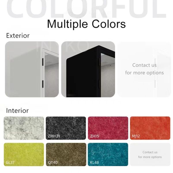 Soundproof Sleeping Pod with 7-Layer Acoustic Structure 7 Main Components and 3-Color LED Lighting for Home Office