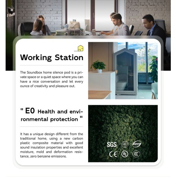 High Privacy Soundproof Office Pod Low Noise Videoconferencing Communication Booth