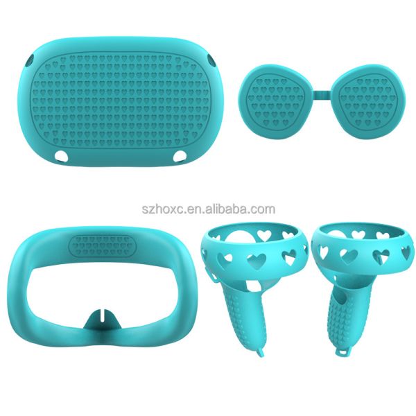 Protective HOXC Oculus Research 2 Accessories Silicone Cover Devices for Touch Controller, Headset Front, Internal Lens, and User Face