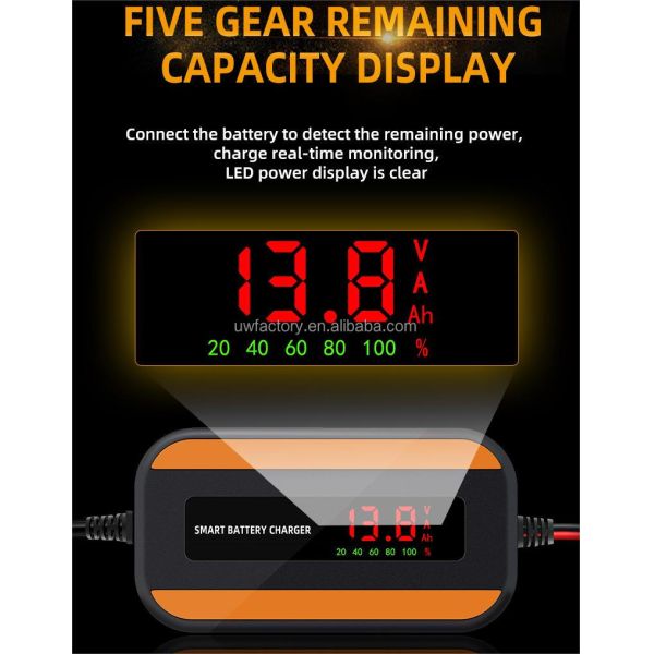 90% Charging Efficiency 12V 2A 3A 4A Car Battery Charger with Intelligent Smart Sealed Lead Acid Battery and Current Protection
