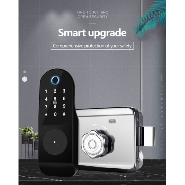 Smart Deadbolt Door Lock Biometric Fingerprint Tuya Wifi App Touch Screen