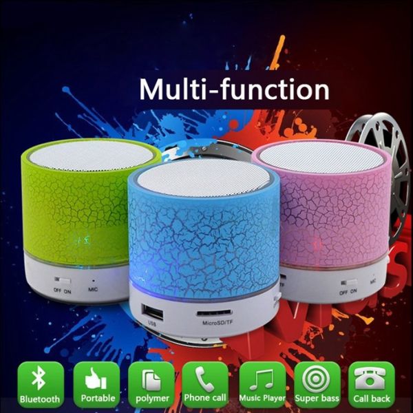 Night Light LED Music Bluetooth Speaker Subwoofer Multicolor For Mobile Phone