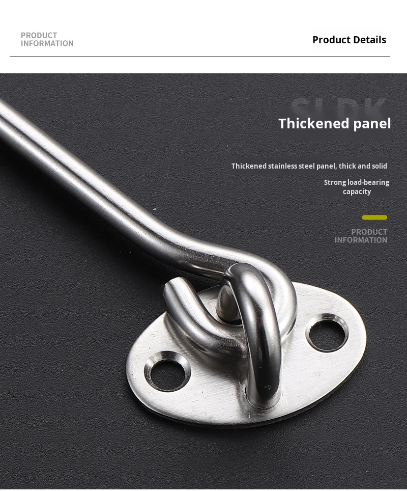 Solid Thickened Stainless Steel Windproof Hook Modern Design Hotels Old-Style Wooden Windows for Sliding Doors & Windows Bolt
