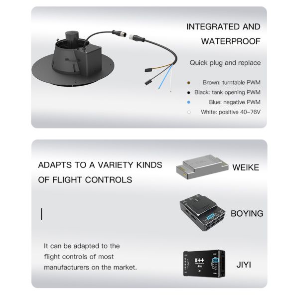 Faster Spreading With Super Large Capacity 50KG Payload Durable Tank Seed Spreader for EFT Drone/agr Drone
