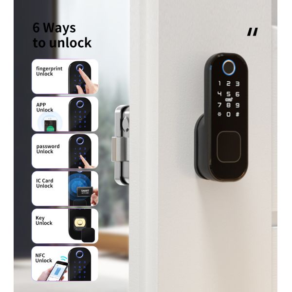 Fingerprint Recognition Electronic Door Lock Keyless Wireless With Tuya App