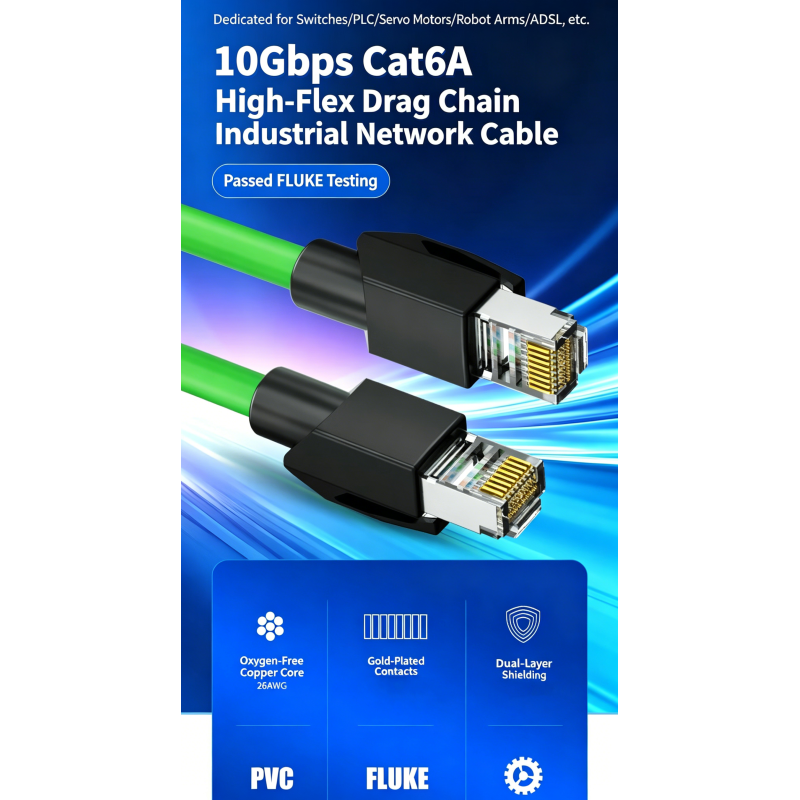 IP67 Industrial Ethernet Cable M12 X Coded to RJ45 Data Communication Cable M12 to RJ45 Patch Cable